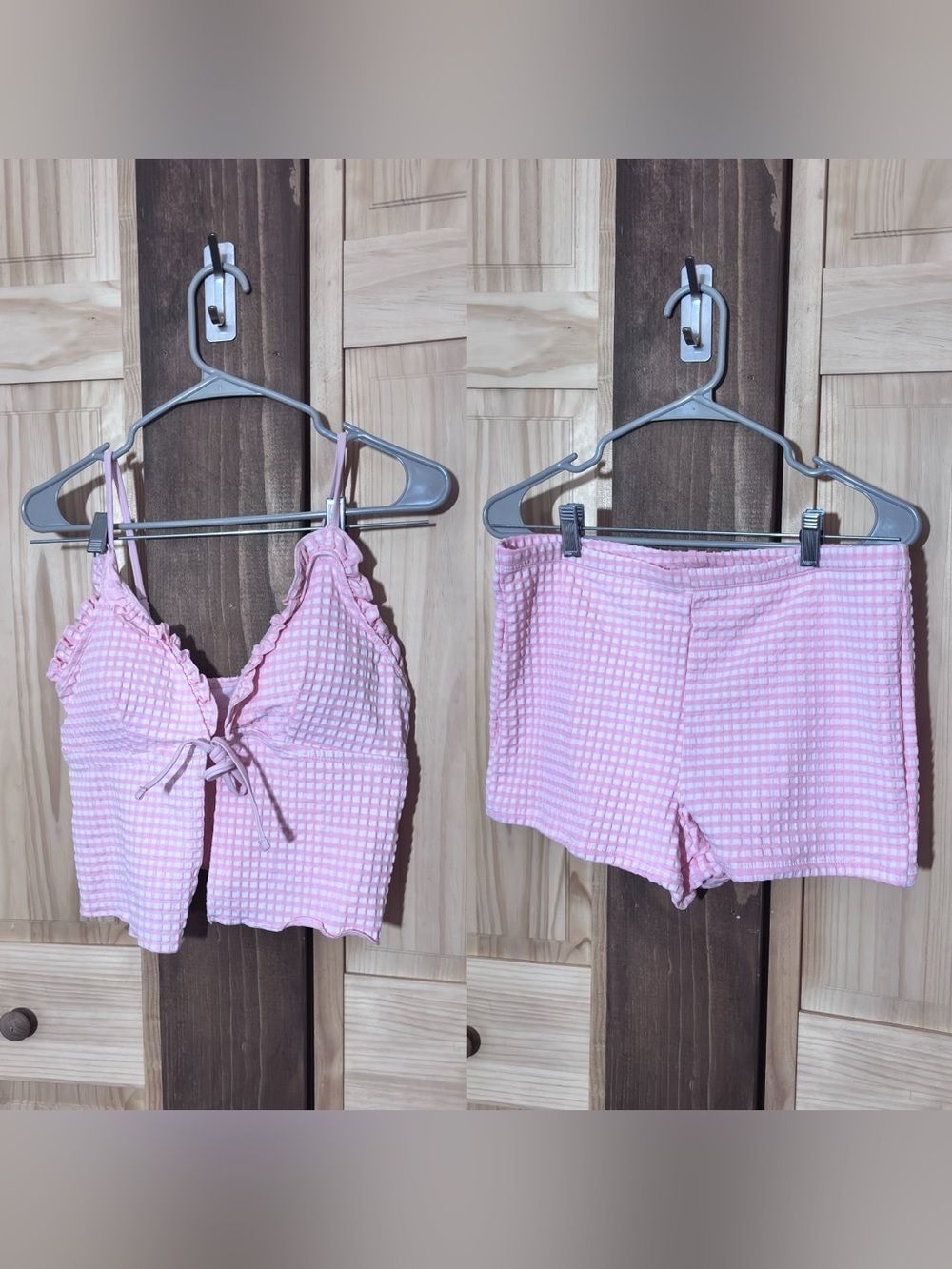 NWOT Plaid Two-Piece Swim Set